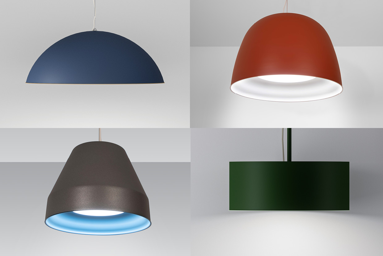 LED pendant lights in different shapes and colors within the modern classic collection by Visa Lighting