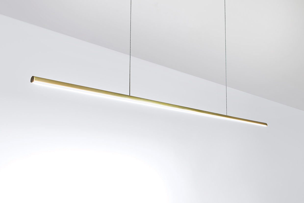 Ultra-slim linear pendant designed by Visa Lighting