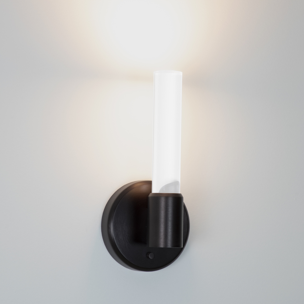 Theo single rod sconce with up light by Visa Lighting