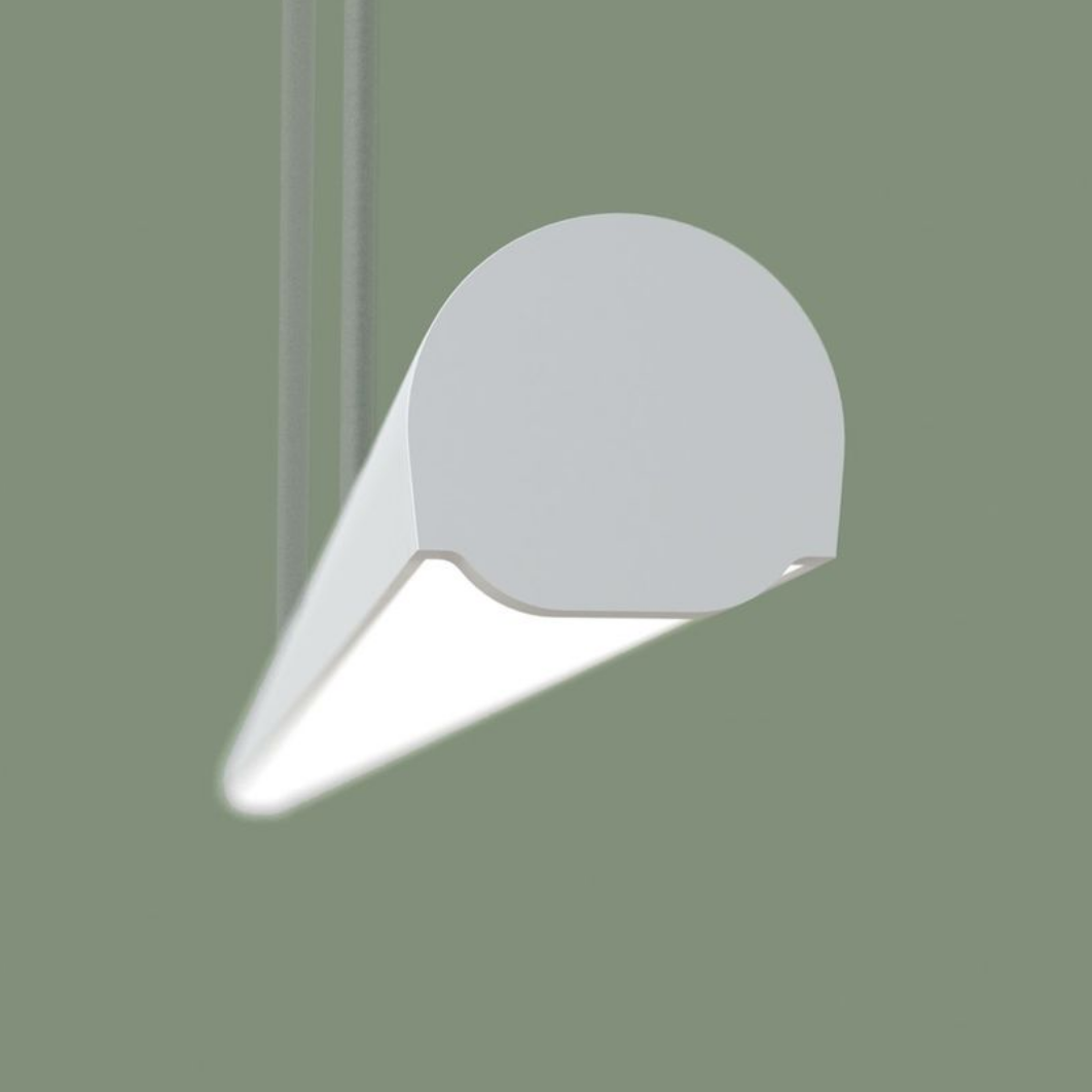 Rae sleek linear pendant end detail by Visa Lighting